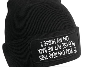 Print4u If You Can Read This Put Me On My Horse Beanie Hat Funny Horse Riding Hat For Men & Ladies