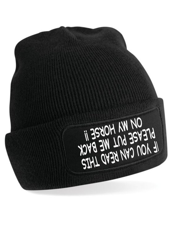 Funny Horse Riding Beanie Hat: 'if You Can Read This' - Etsy