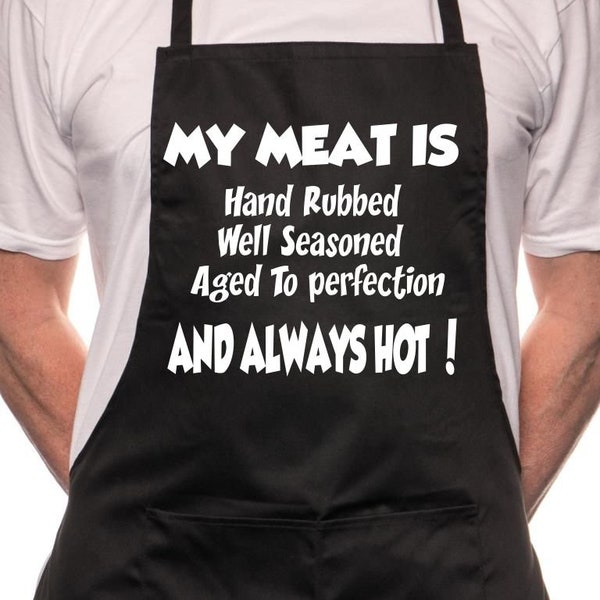Print4u My Meat Is Always Hot BBQ Baking Chef Cooking Funny Novelty Apron