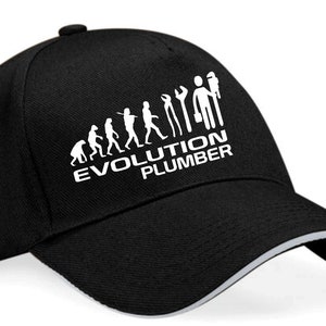 Print4u Evolution Of A Plumber Baseball Cap Work Related Birthday Present For Men And Ladies