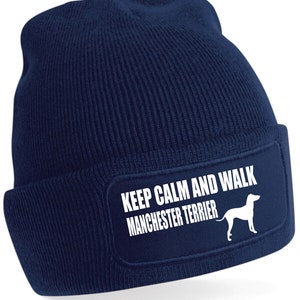 Manchester Terrier Beanie Hat: Keep Calm Dog Lover Gift