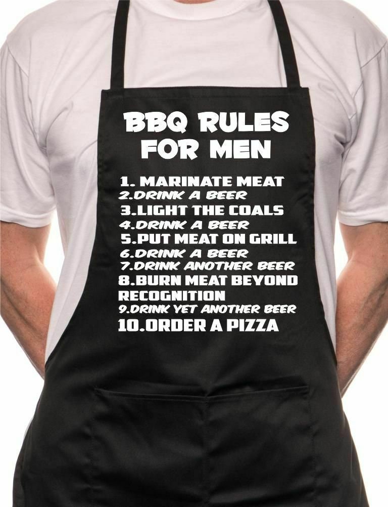 Print4u Barbeque Rules for Men BBQ Cooking Funny Novelty Apron Etsy