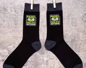 Father's Day Padel 4 Walls Endless Fun Men's Black Socks Fun Gift