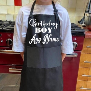 Delantal de cumpleaños infantil personalizado, regalo para hornear y cocinar