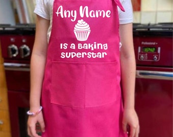 Custom Kids Apron, Baking Superstar Gift