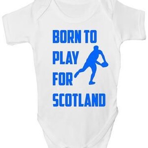 Born To Play For Scotland Rugby Baby Onesie Vest Baby Clothing Funny Gift