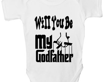 Print4u Will You Be My Godfather Christening Boys Girls Baby Babygrow