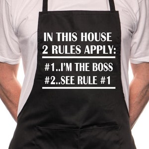 Print4u In This House I&#39;m The Boss BBQ Baking Chef Cooking Funny Novelty Apron