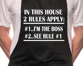 Print4u In This House I'm The Boss BBQ Backkoch Kochen Lustige Neuheit Schürze