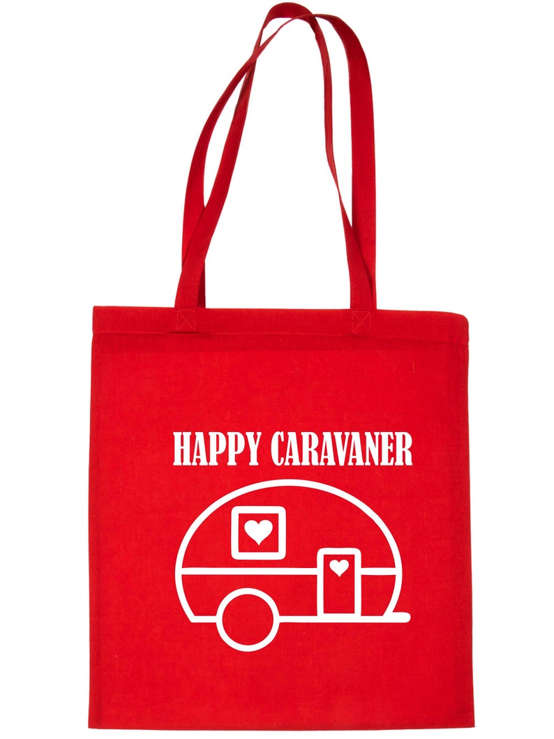 Print4U Happy Caravaner Camping Holiday Drôle de sac fourre-tout réutilisable Red