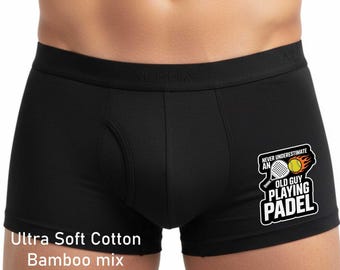 4U Padel Player Gift Old Guy Supersoft Bamboo Boxer Shorts Funny