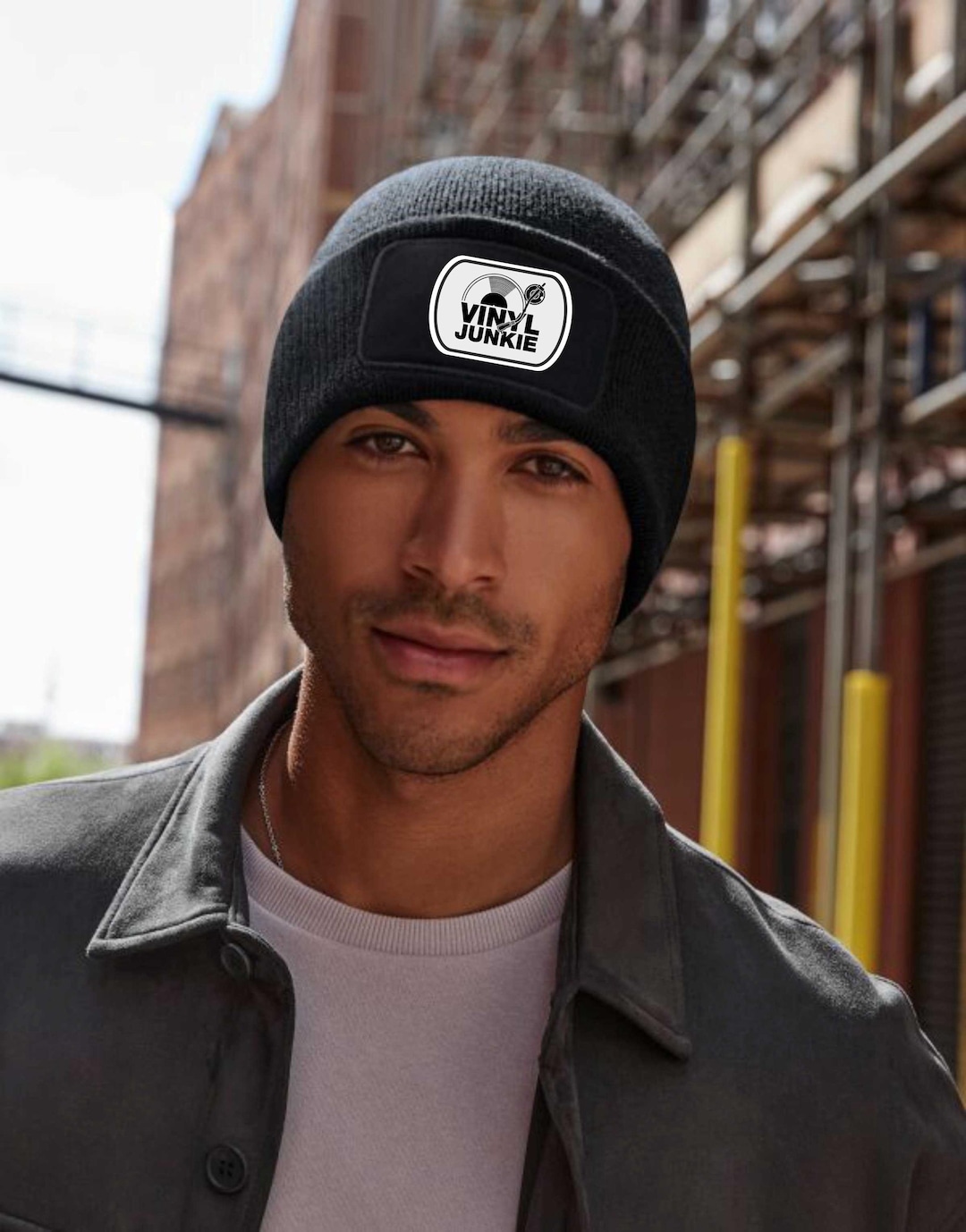 Print4u Vinyl Junkie Music Lover DJ Funny Unisex Beanie Hat Funny