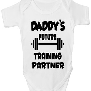 Daddy's Future Training Partner Boys Girls Baby Babygrow