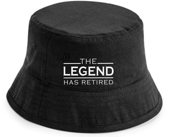 Print4u The Legend Has Retired Gift for Men Ladies Retirement Present Bucket Hat