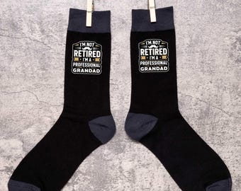 Not Retired I'm Professional Grandad Men's Black Socks Fun Father's Day