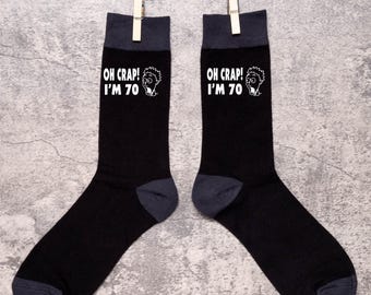 Funny 70th Birthday Socks for Men, Novelty Gift