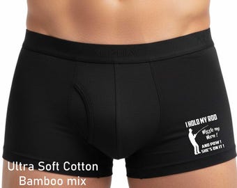 Fishing Gift Hold My Rod Gift For Anglers Supersoft Bamboo Boxers