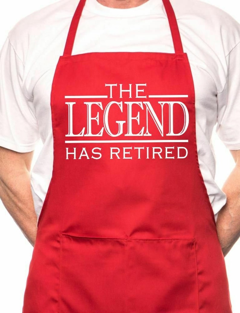 Print4u The Legend has Retired BBQ Cooking Funny Novelty Apron