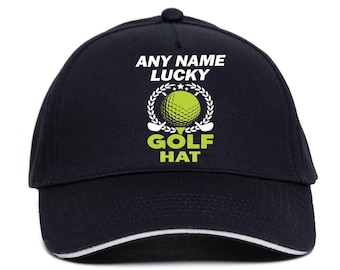 Gorra de béisbol de golf de la suerte Print4u, personalizable con cualquier nombre, regalo de golf para hombres y mujeres