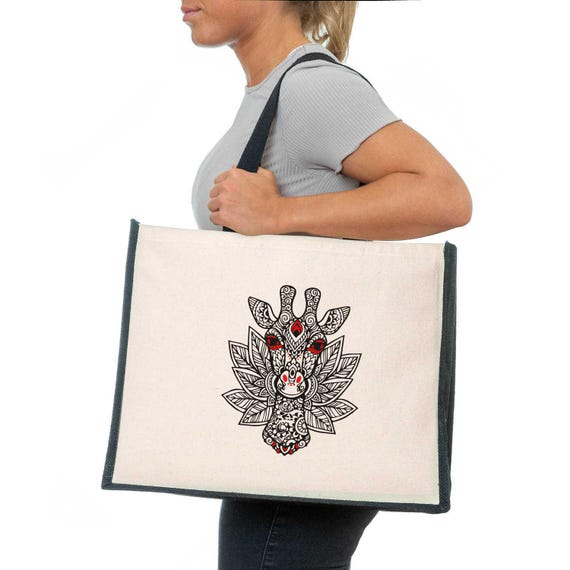 Grand Sac Fourre-tout écologique En Toile Imprimée Flamant Rose - Pinaken