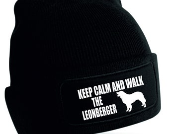 Print4u Keep Calm and Walk The Leonberger Beanie Hat For Men & Women Dog Lovers Gift