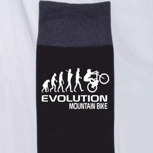 Print4u Evolution Of Mountain Bike Men's Black Socks Birthday Fathers Day Gift image 3