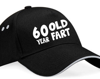 Print4u 60 Year Old Fart Baseball Cap 60th Birthday Gift For Men and Ladies