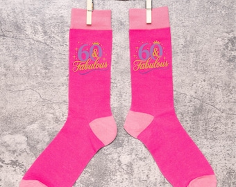 60 Pink Socks, 60th Birthday Gift