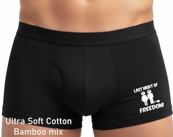 Bamboo Cotton Boxer Shorts: Last Night of Freedom Stag Do Gift