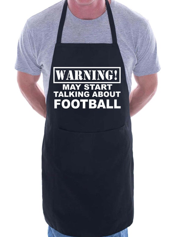 Warning May Talk About Football Fan Funny BBQ Novelty Cooking  Apron 