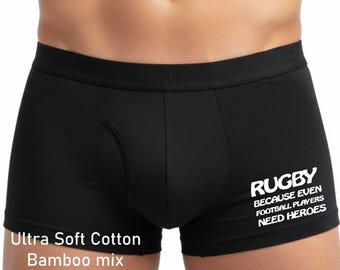 Rugby Because Football Players Need Heroes Bamboo Boxers Gift