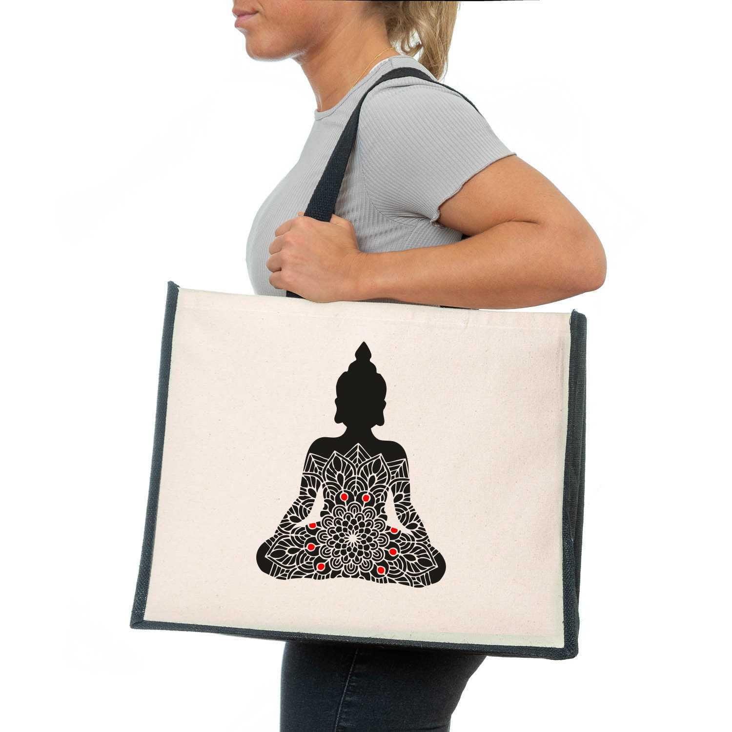 Print4u Buddha Yoga Boho Tote Bag Mandala Indian Birthday Ladies 