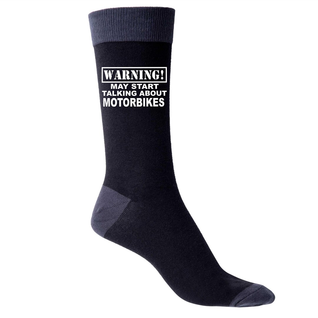 Mad About Classic Motorbikes Men's Socks | Woven Design Novelty Cotton Blend