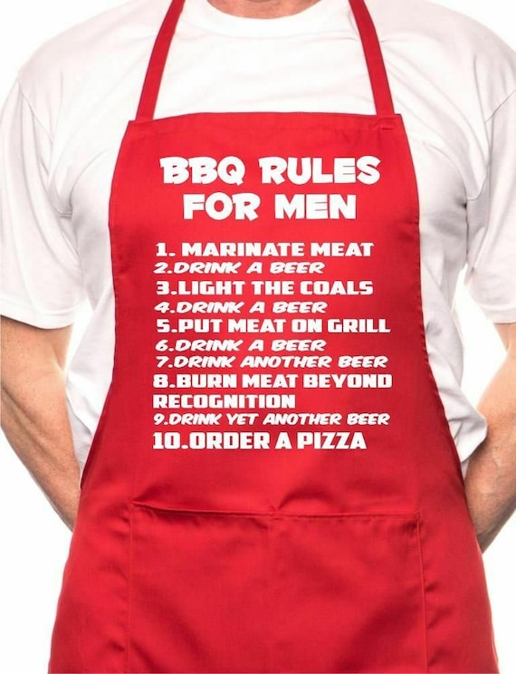 Funny Bbq Apron Novelty Aprons Cooking Gifts For Men 100% Cotton 2 Pockets  Bbq R