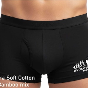 Fishing Gift Evolution of FIshing Bamboo Boxer Shorts