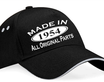 Print4u Made In 1954 Baseball Cap 70th Birthday Present For Men And Ladies