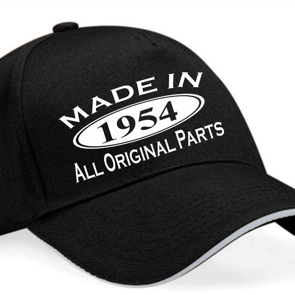 Print4u Made In 1954 Baseball Cap 70th Birthday Present For Men And Ladies