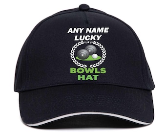 Gorra de béisbol Lucky Bowls de Print4u: personaliza con cualquier nombre. Regalo para hombres y mujeres.