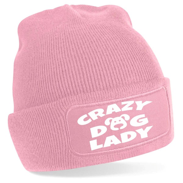 Print4u Crazy Dog Lady Beanie Hat Birthday Mother's Day Gift For Ladies Dog Lover Present