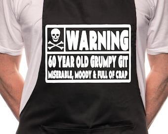 60th Birthday Apron, Funny Novelty BBQ Cooking Gift