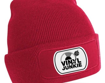 Print4u Vinyl Junkie Music Lover DJ Funny Unisex Beanie Hat Funny