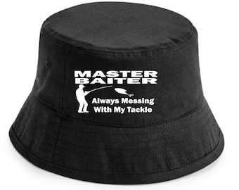 Print4u Master Baiter Bucket Hat Fishermans Fishing Gift for Men & Women