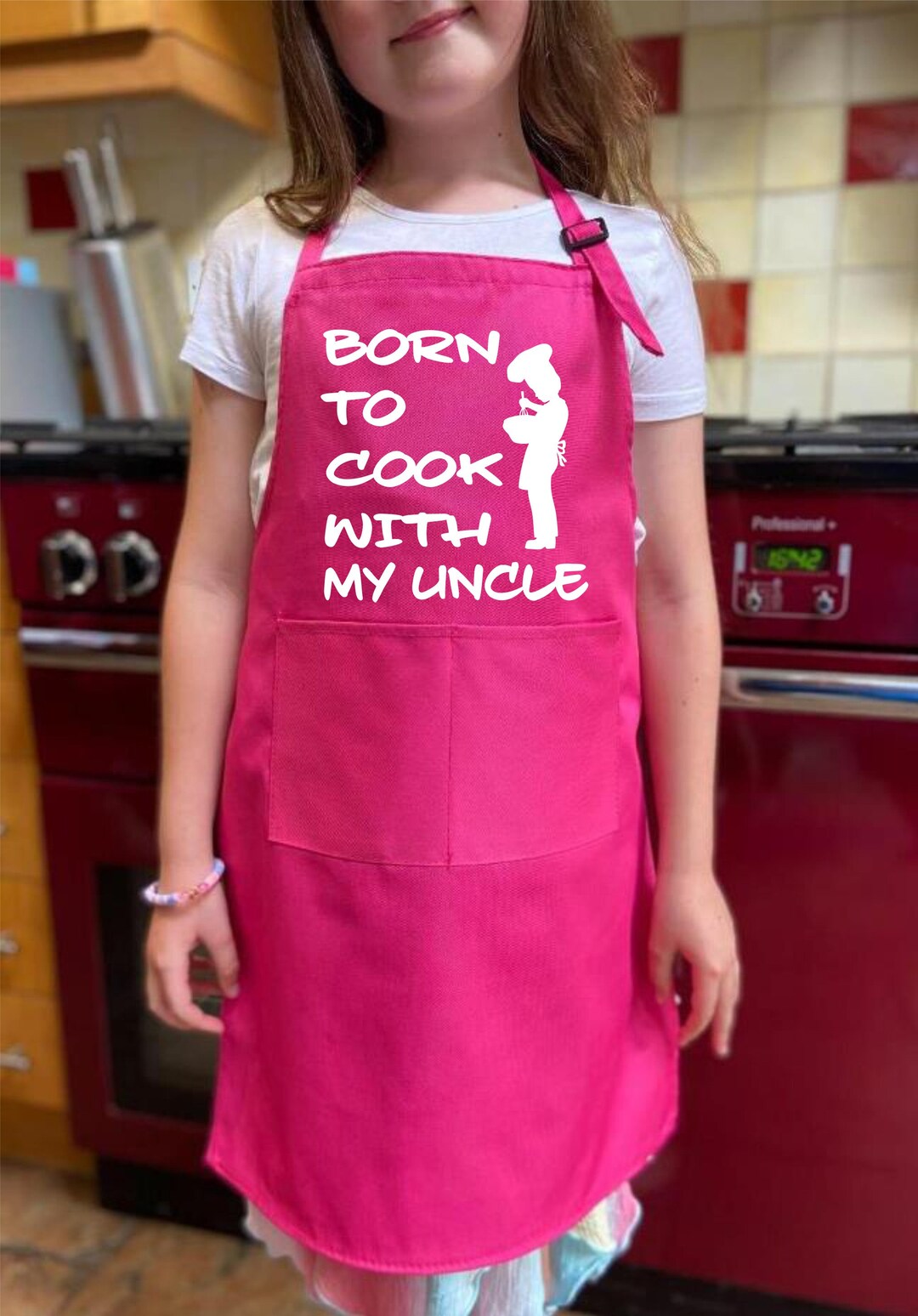 Print4u Born to Cook With Uncle Kids Cooking Baking Novelty Funny Apron ...