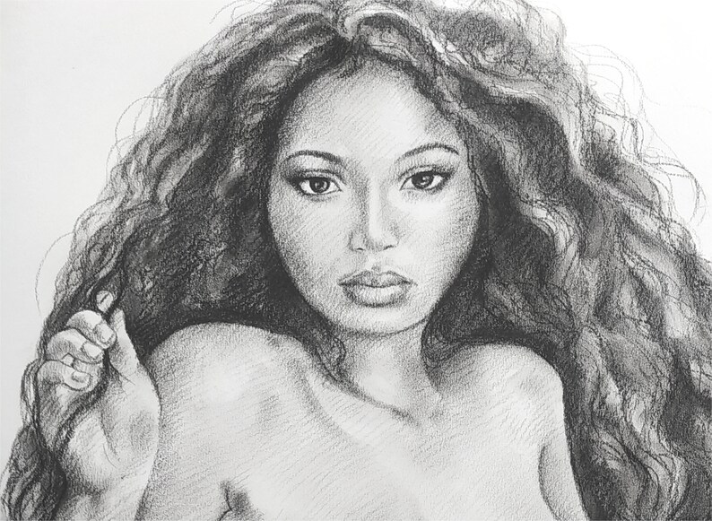 Sensual Nude and Sexy Women Charcoal Drawings Handmade Etsy UK
