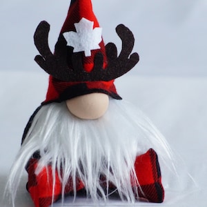 Canada day gnome: Red Buffalo check with or with out heart Canadian Stag