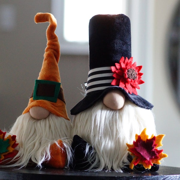 Gnome de Thanksgiving, gnome d'automne, gnome de ferme, plateau à plusieurs niveaux d'automne, décor de bureau à domicile, tomte, décor d'automne nisse