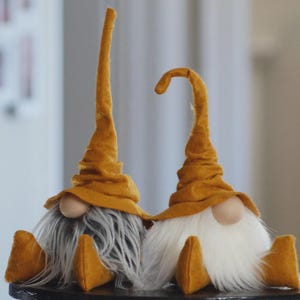 Gnome for Book Lover Gift, Librarian Decor, Felt Wizard Figurine