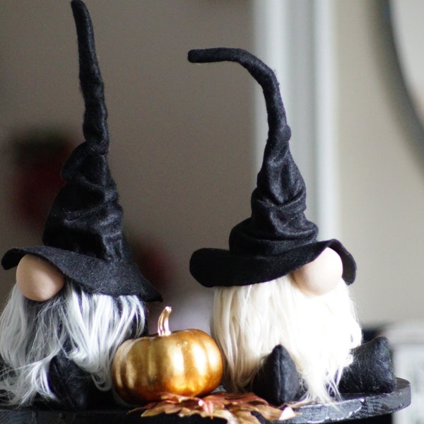 Halloween gnome, Fall gnome, Wizard Gnome, Scandinavian gnome, farmhouse gnome, fall tiered tray, home office decor, tomte, nisse, witch