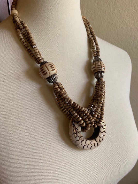 Vintage African Style Bone Necklace