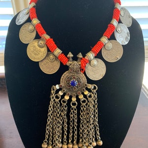 Authentic Vintage Middle Eastern Coin Pendant Necklace